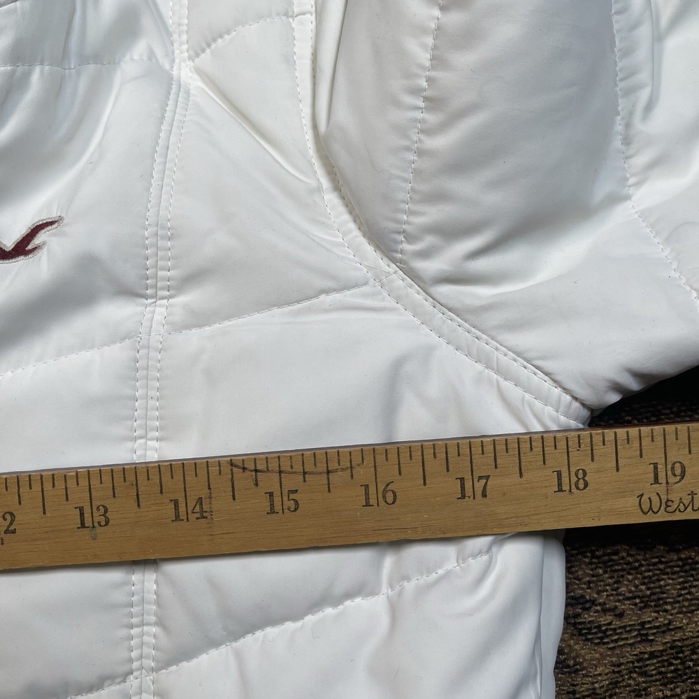 Y2K Hollister white puffer jacket Womens Size Medium - Picture 7 of 12